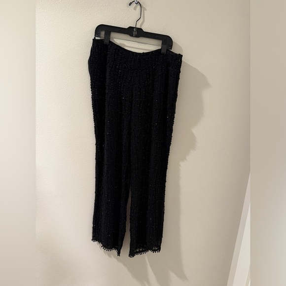 Chris Benz Women's Black Sequins Pants - Size 2 fully‎ beaded designer unique - Picture 2 of 11